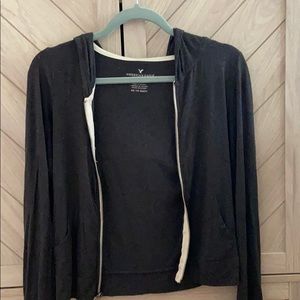 Long sleeve dark grey zip up